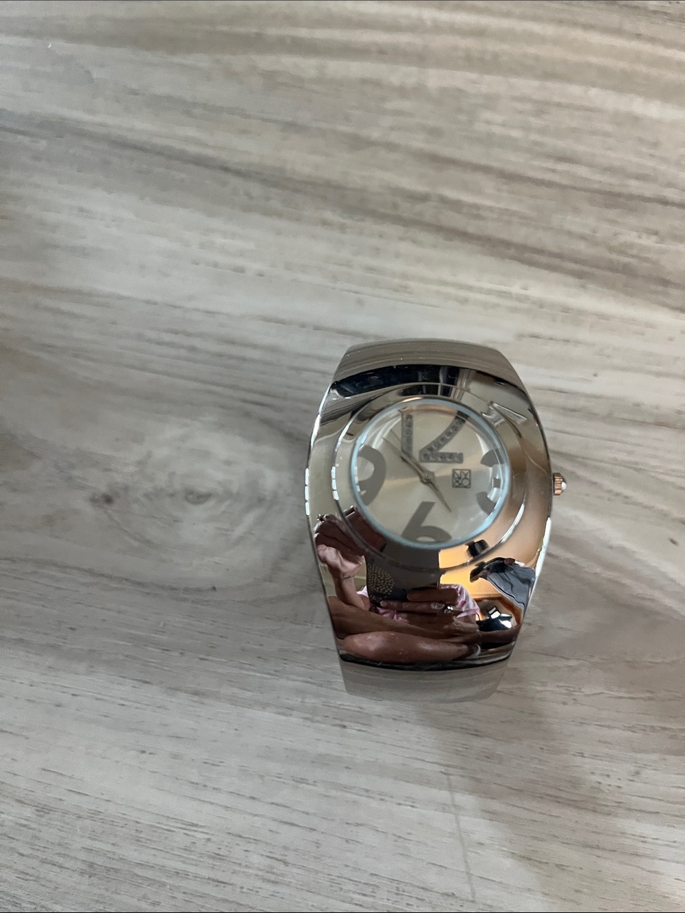 Women’s Silver Stainless Steel Cuff Watch - Polished Silver